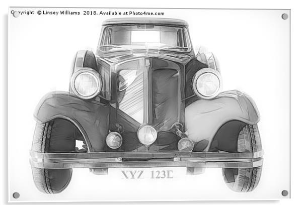 Beauford Classic Car Acrylic by Linsey Williams
