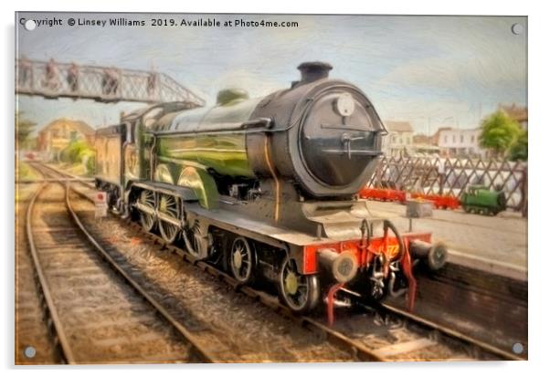 Steam Train B12 – 8572  Acrylic by Linsey Williams