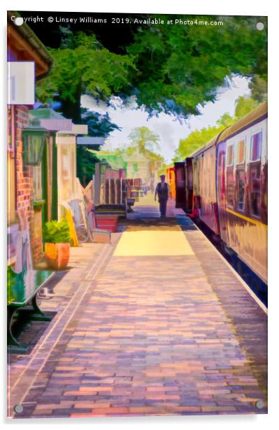 Holt Station, Norfolk Acrylic by Linsey Williams