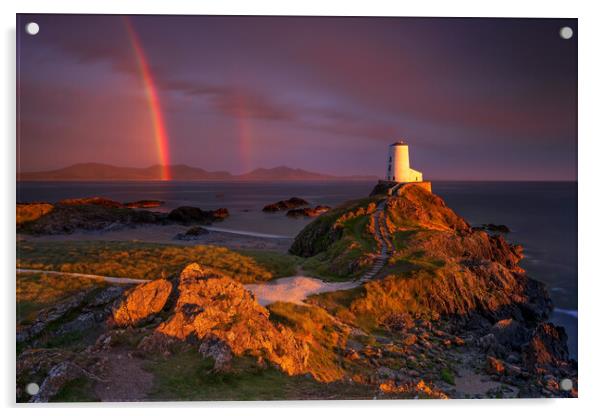 Tŵr Mawr lighthouse, on Ynys Llanddwyn on Anglesey, Wales Acrylic by J.Tom L.Photography