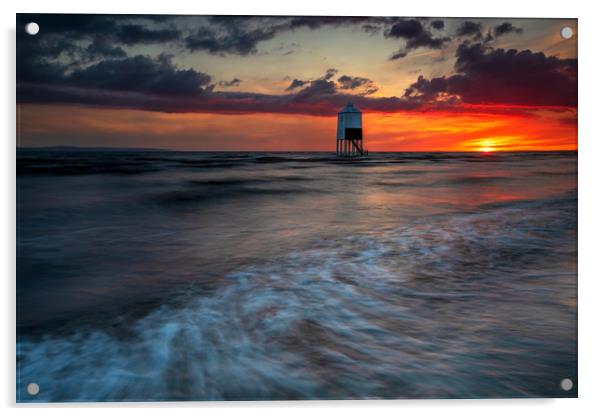 Somerset Lighthouse at sunset Acrylic by J.Tom L.Photography