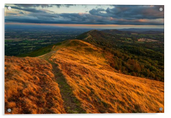 Malvern Hills Worcestershire Herefordshire  Acrylic by J.Tom L.Photography