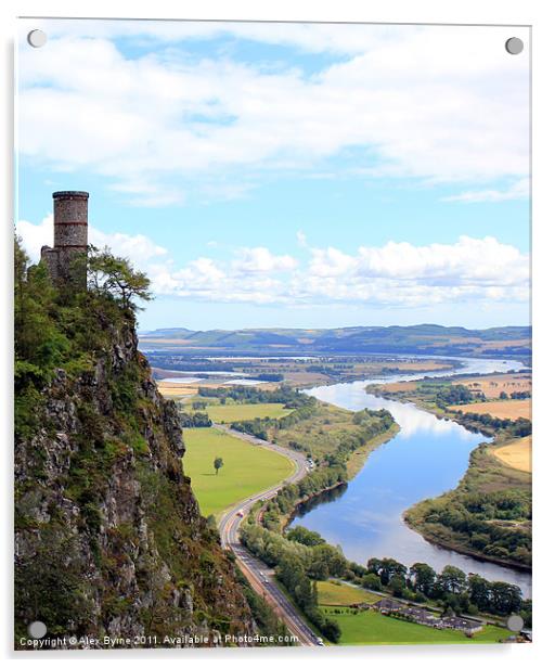 Kinnoull Tower Overlooking River Tay Acrylic by Alex Byrne