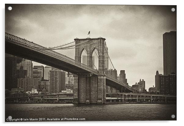 Brooklyn Bridge Acrylic by Iain Mavin