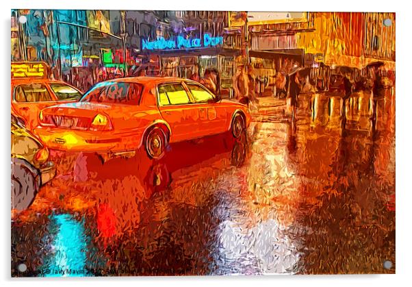 Times Square Acrylic by Iain Mavin