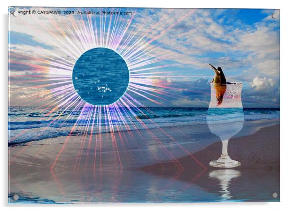 BEACH FANTA-SEA Acrylic by CATSPAWS 