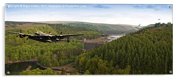 Flight of the Lancasters Acrylic by Nigel Hatton