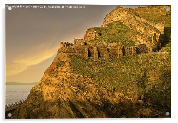 Dawn on Tintagel Castle Acrylic by Nigel Hatton