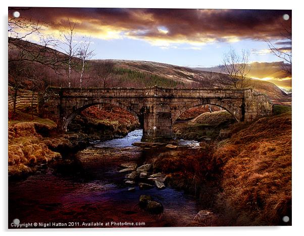 Packhorse Bridge Acrylic by Nigel Hatton