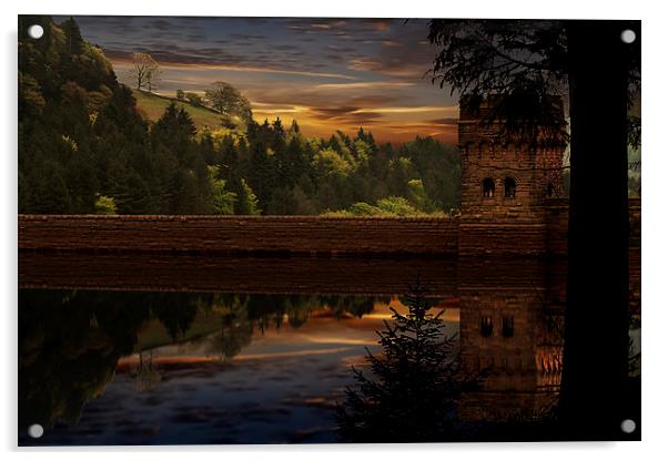 Derwent Dam Reflections Acrylic by Nigel Hatton