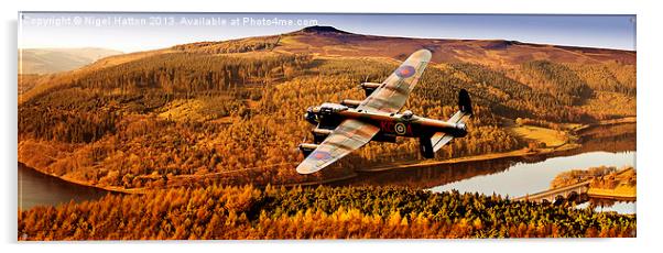 Lancaster Over Ladybower Acrylic by Nigel Hatton
