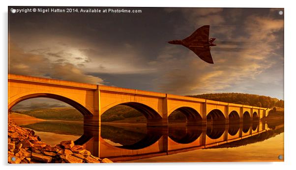 Vulcan Over Ladybower  Acrylic by Nigel Hatton