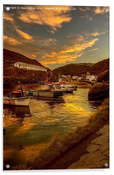 Boscastle Harbour Acrylic by Nigel Hatton