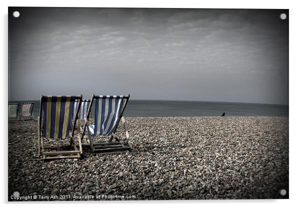 Brighton Deck Chairs Acrylic by Terry Ash