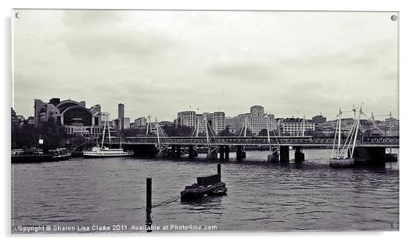 Golden Jubilee footbridge Acrylic by Sharon Lisa Clarke