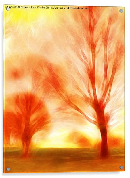 Fire trees Acrylic by Sharon Lisa Clarke