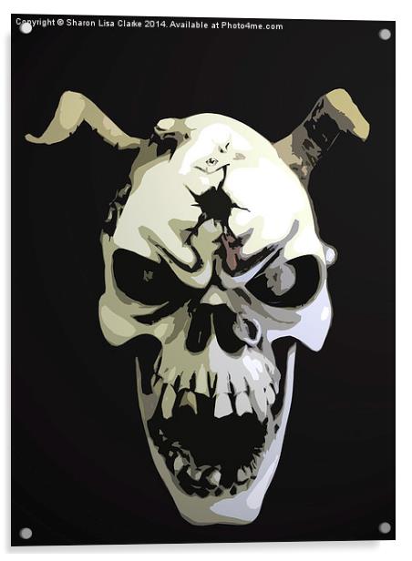 Skull 3 Acrylic by Sharon Lisa Clarke
