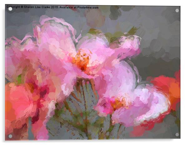 Oriental bloom Acrylic by Sharon Lisa Clarke