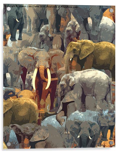  Elephant effect Acrylic by Sharon Lisa Clarke