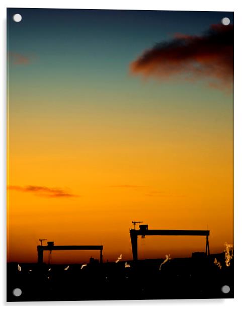 Belfast sunset. Acrylic by Pierre TORNERO