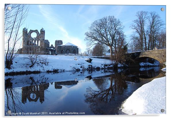 Elgin Cathedral Acrylic by Scott K Marshall