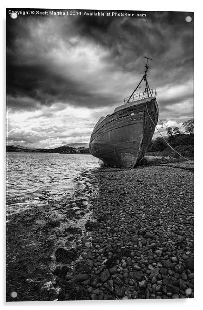 Wreck at Corpach Acrylic by Scott K Marshall