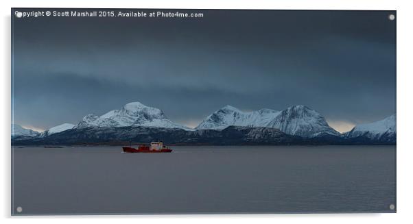  The Red Boat Acrylic by Scott K Marshall