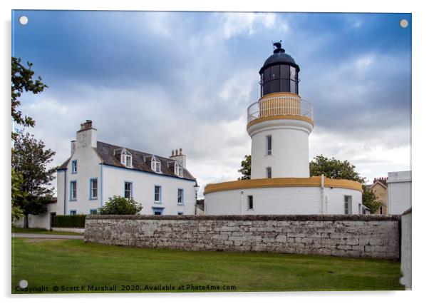 Cromarty Lighthouse Acrylic by Scott K Marshall