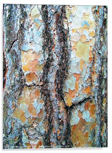 Tree Bark, Wisley Gardens, Surrey. Acrylic by Laura Jarvis