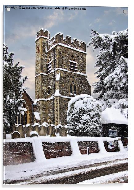 St Mary's Church, Horsell, Acrylic by Laura Jarvis