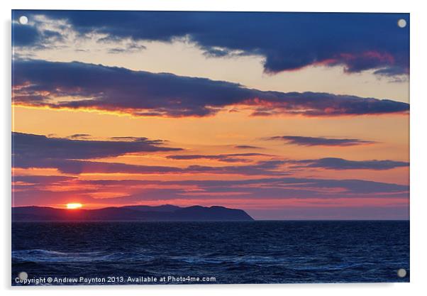 Colwyn Bay Sunset Acrylic by Andrew Poynton