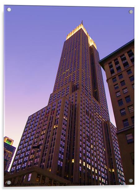 Empire State Building Acrylic by Henry Anderson