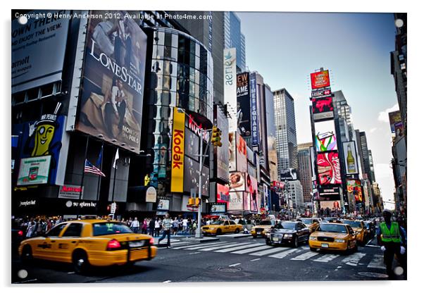 Times Square Acrylic by Henry Anderson