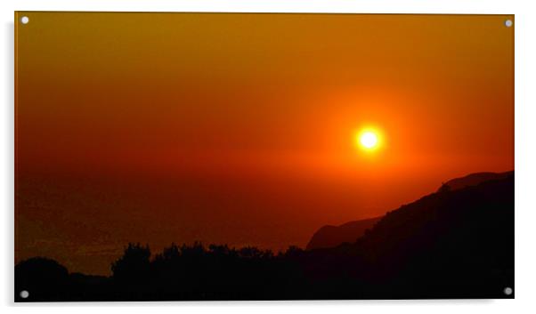 Zante Sunset Acrylic by Lee Dawson
