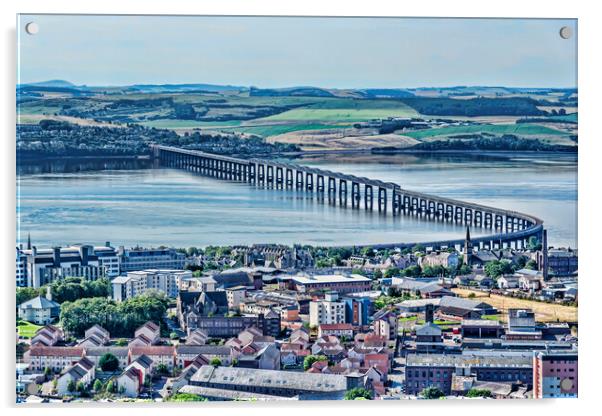Dundee Rail Bridge Acrylic by Valerie Paterson