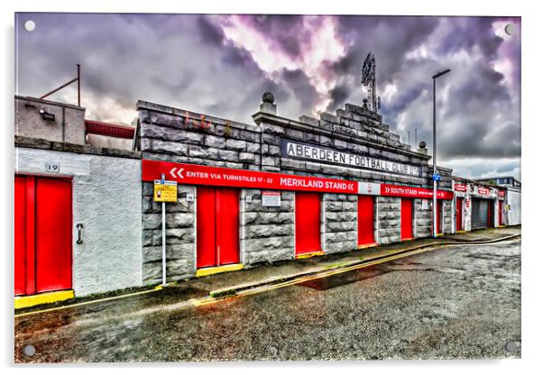 Aberdeen Football Club Acrylic by Valerie Paterson