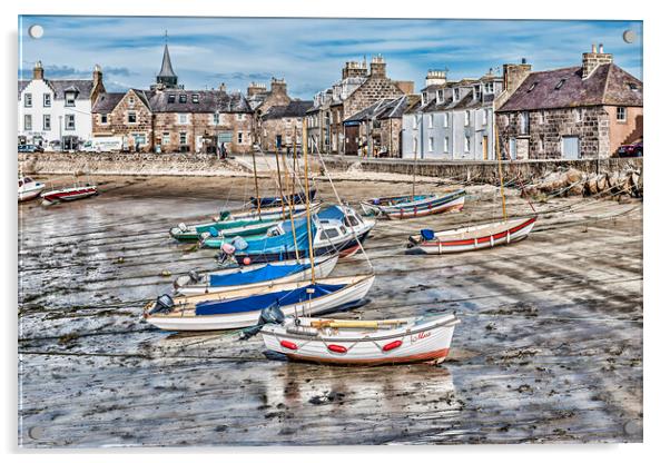Boats at Stonehaven Acrylic by Valerie Paterson