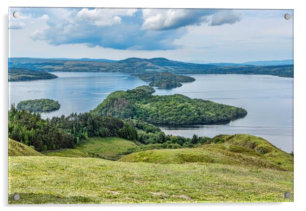 Loch Lomond Islands Acrylic by Valerie Paterson