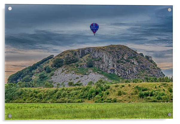 Balloon Over Loudoun Hill  Acrylic by Valerie Paterson