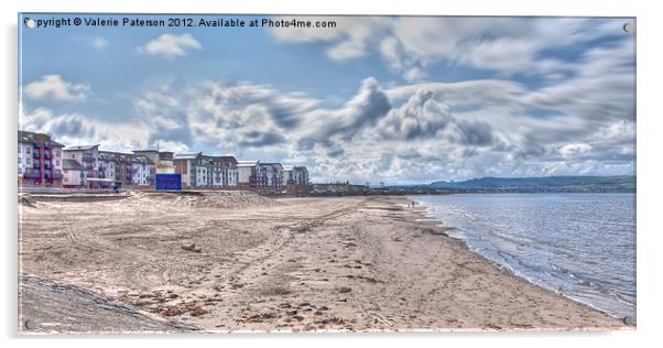 Welcome To Ayr Beach Acrylic by Valerie Paterson