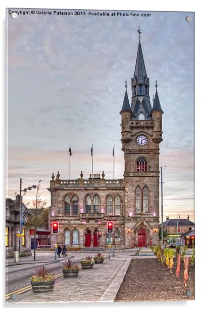 Renfrew Town Hall Acrylic by Valerie Paterson