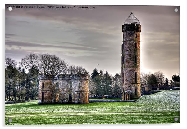 Eglinton Castle Ruins In Winter Acrylic by Valerie Paterson