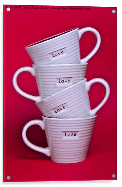Love Mugs Acrylic by Valerie Paterson
