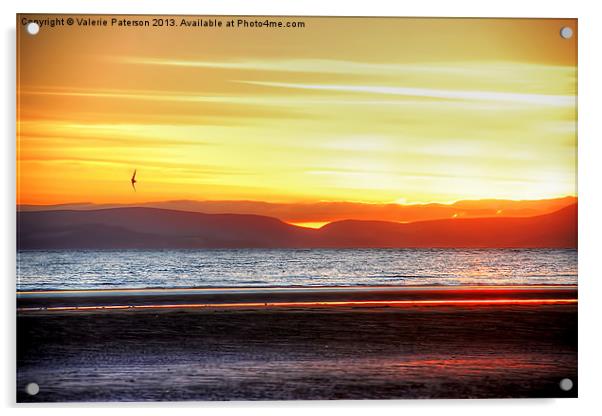 Irvine Beach Sunset Acrylic by Valerie Paterson