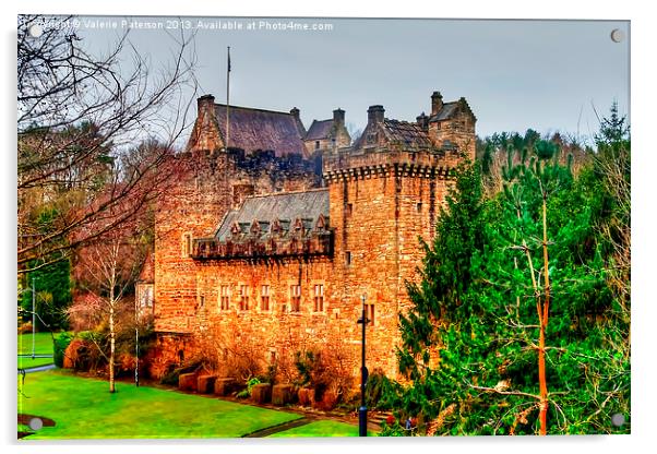 Dean Castle Kilmarnock Acrylic by Valerie Paterson