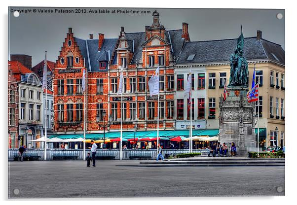 Brugge Town Acrylic by Valerie Paterson