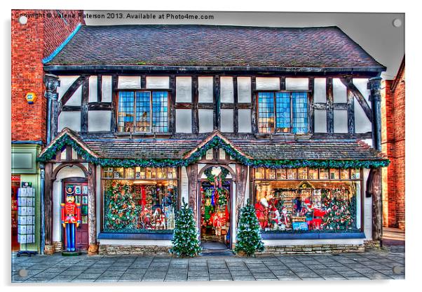 Christmas Shop Acrylic by Valerie Paterson