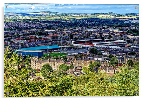 Football Grounds in Dundee Acrylic by Valerie Paterson