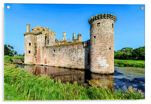 Caerlaverock Castle  Acrylic by Valerie Paterson