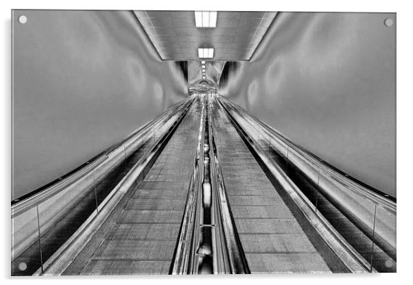 Escalator Acrylic by Valerie Paterson